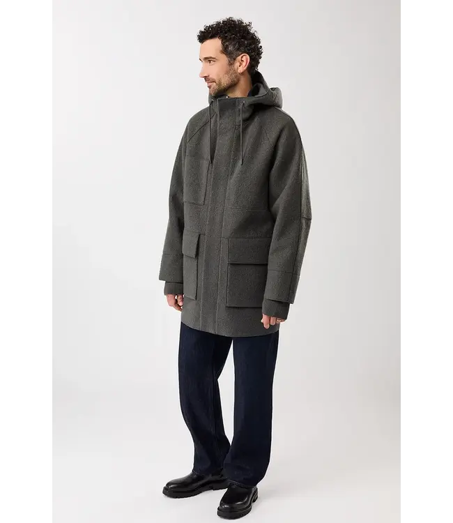 LangerChen •• Techno Felt Parka met opgezette zakken | Platinum