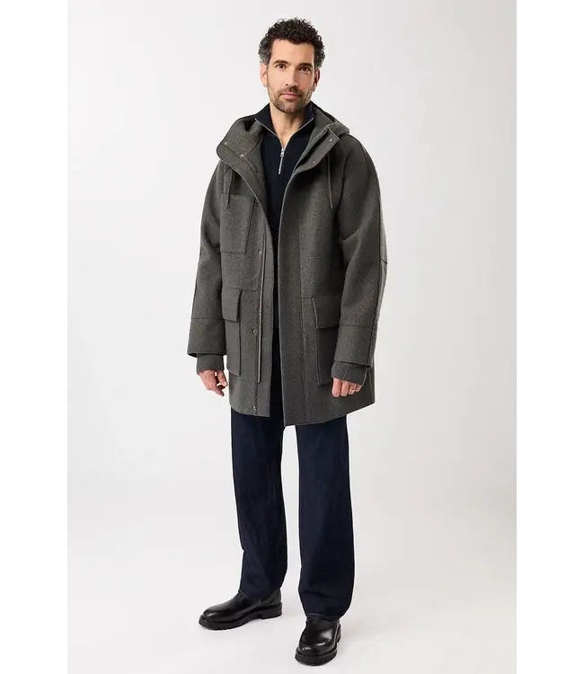 LangerChen •• Techno Felt Parka met opgezette zakken | Platinum