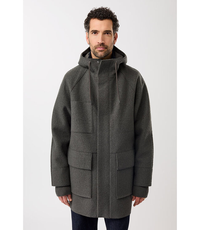 LangerChen •• Techno Felt Parka met opgezette zakken | Platinum