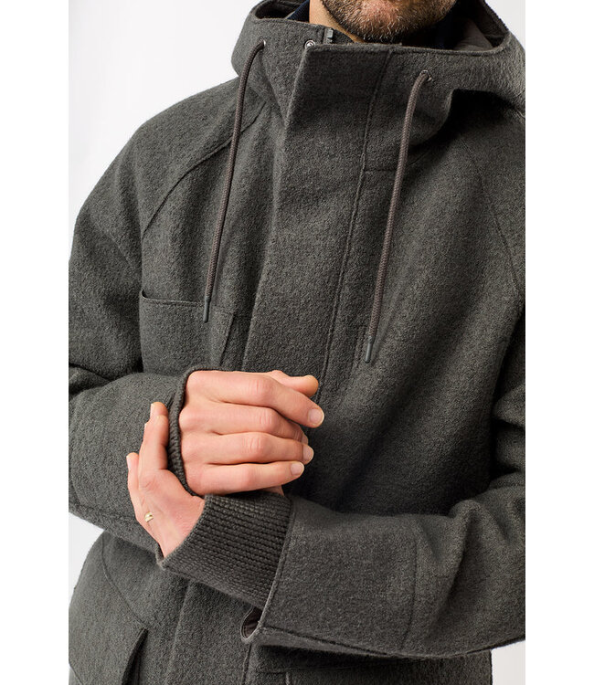 LangerChen •• Techno Felt Parka met opgezette zakken | Platinum
