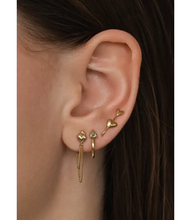 Flawed •• SINGLE PIECE Flaming Heart Chain | Goud