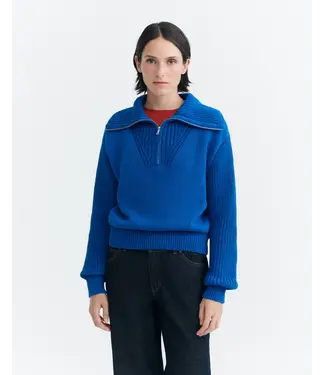 THINKING MU •• Royal Tanit Knitted Sweater | Blue