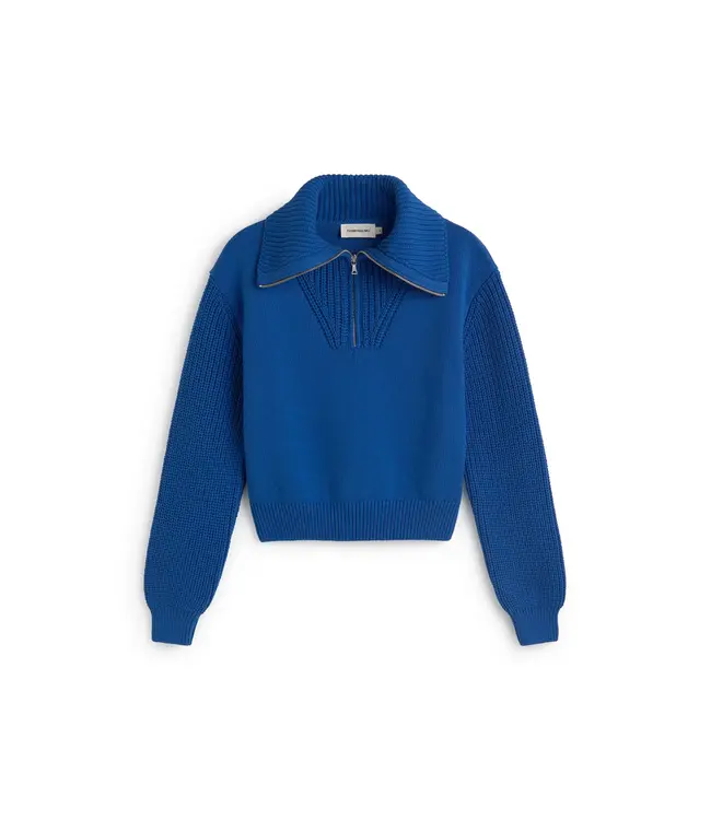 THINKING MU •• Royal Tanit Knitted Sweater | Blue