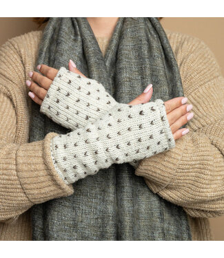 SJAAL MET VERHAAL  •• Handwarmers Lovely Beige Gemêleerd