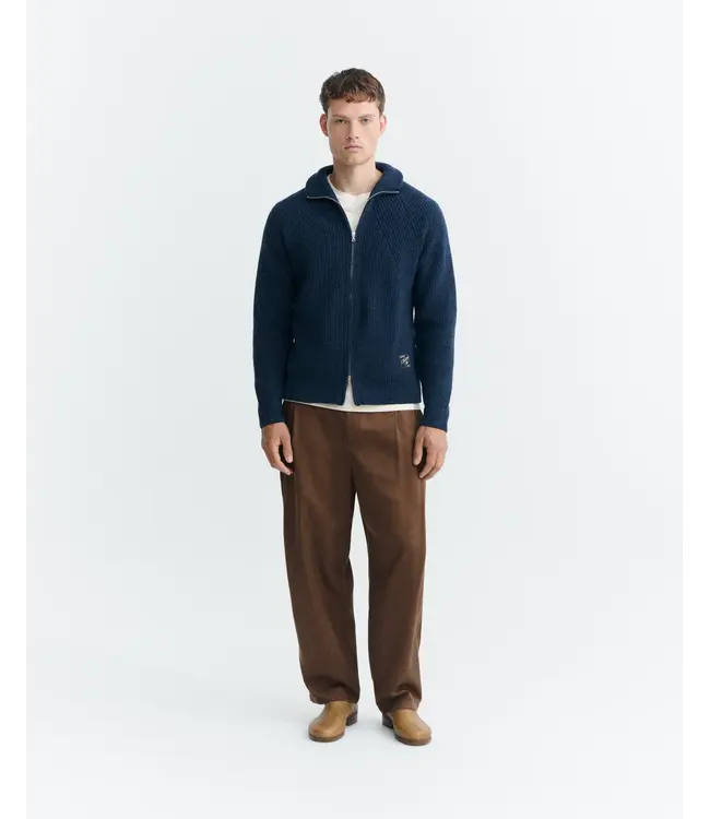 THINKING MU •• Ekaiz wollen vest/trui | Grijsblauw