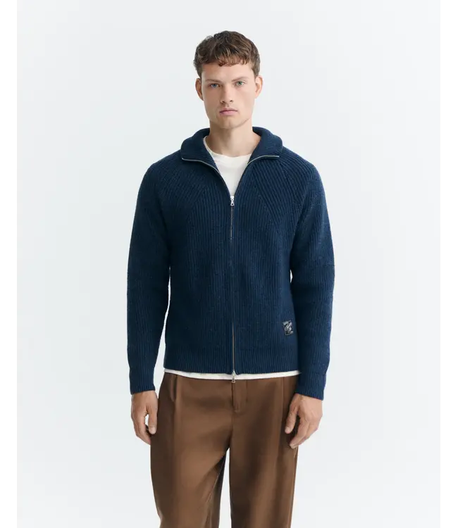 THINKING MU •• Ekaiz wollen vest/trui | Grijsblauw