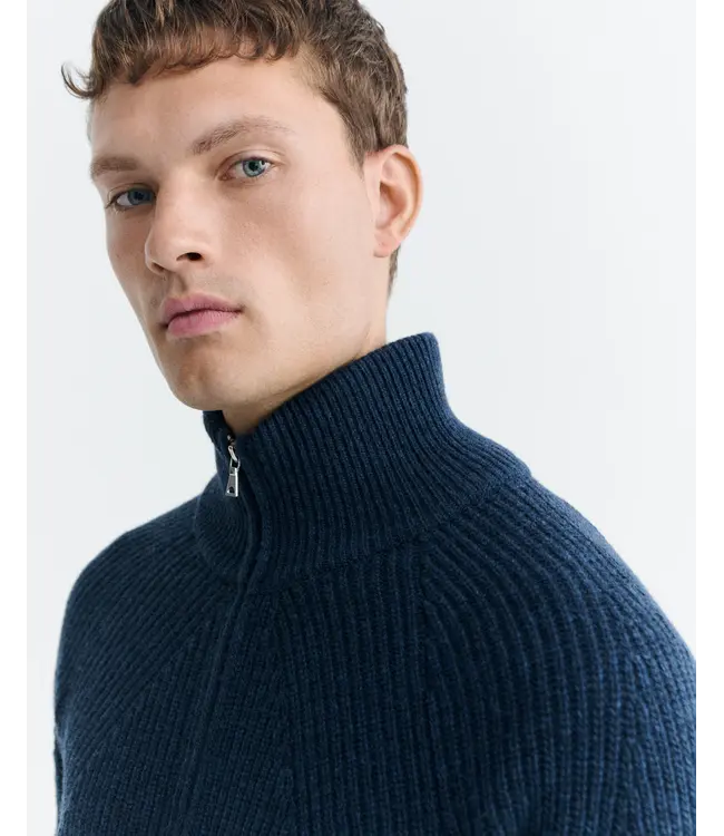 THINKING MU •• Ekaiz wollen vest/trui | Grijsblauw