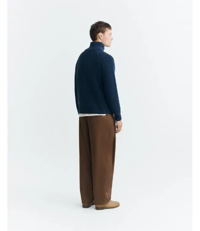 THINKING MU •• Ekaiz wollen vest/trui | Grijsblauw