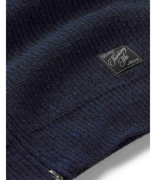 THINKING MU •• Ekaiz wollen vest/trui | Grijsblauw