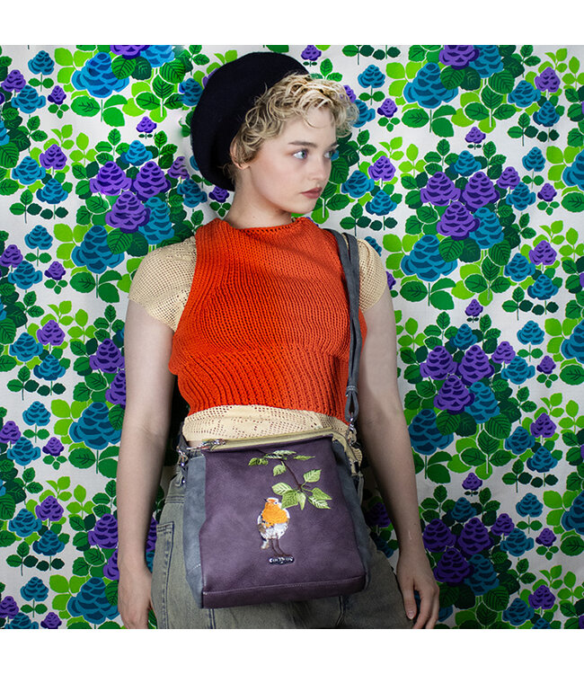 Hi-di-hi •• Schoudertas TWEET | Purple/Green