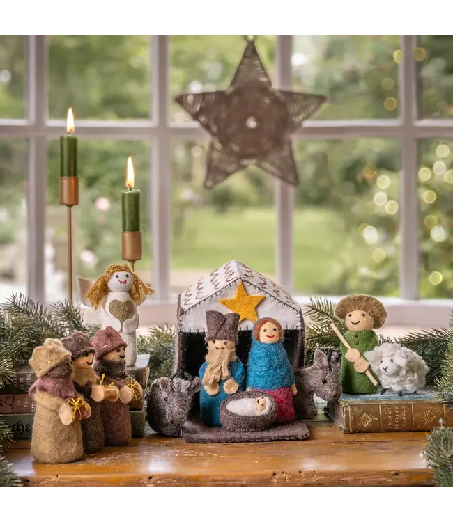 SJAAL MET VERHAAL  •• Kerststal Kleur