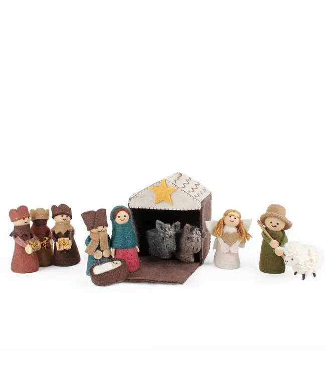 SJAAL MET VERHAAL  •• Kerststal Kleur