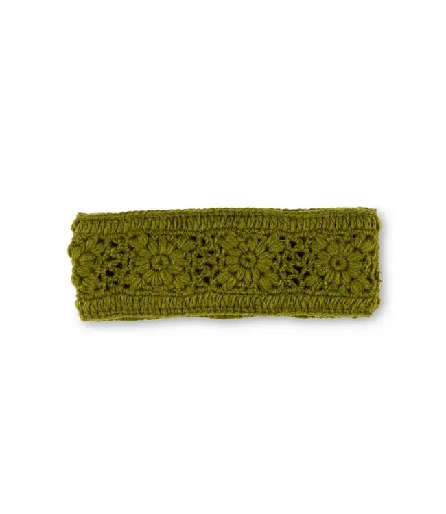 SJAAL MET VERHAAL  •• Haarband Granny Square Legergroen