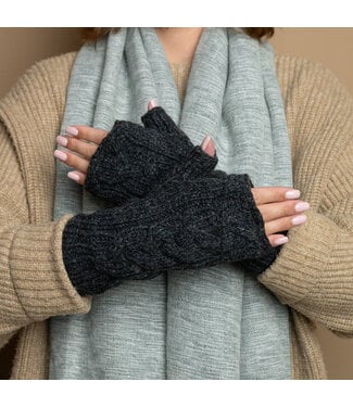 SJAAL MET VERHAAL  •• Handwarmers Cable Antraciet