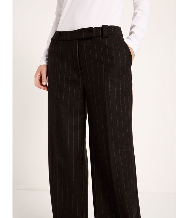 LANIUS •• Nadelstreifen Marlenehose | Bitterchocolate/ Cream
