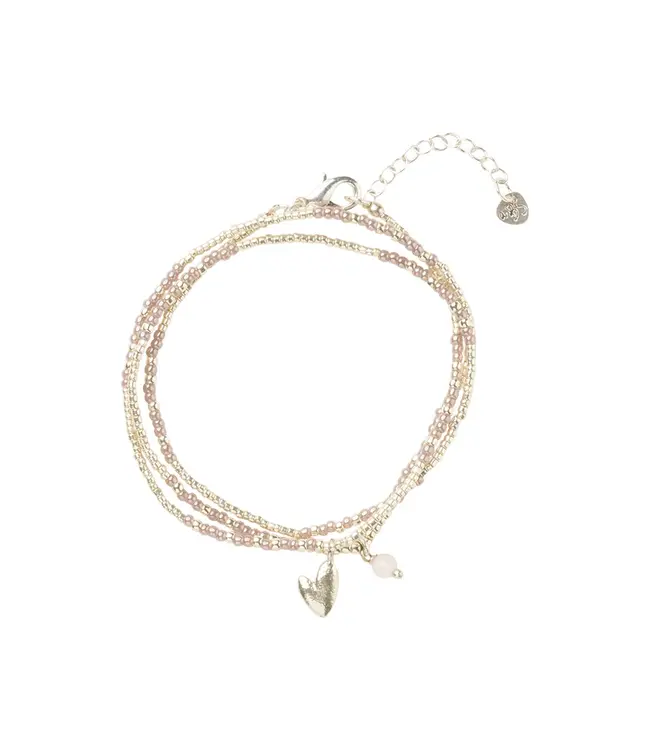 A BEAUTIFUL STORY •• Honored Rose Quartz Necklace Silver Colored