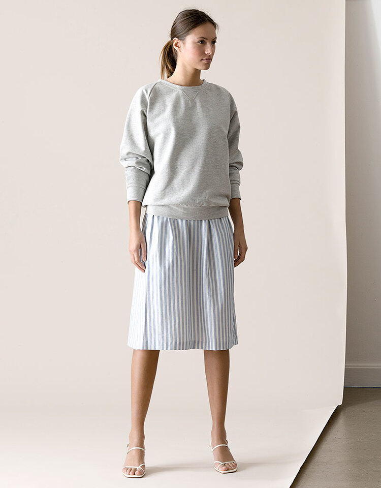 Dutchess Lucky skirt - lightblue stripe