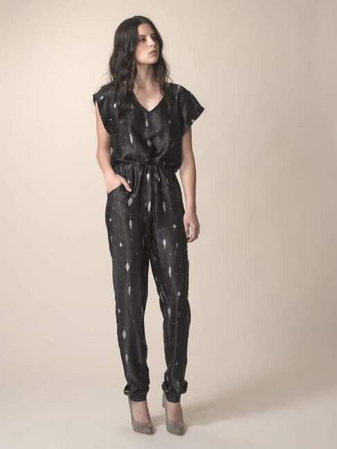 Dutchess Lucky pantsuit silk print