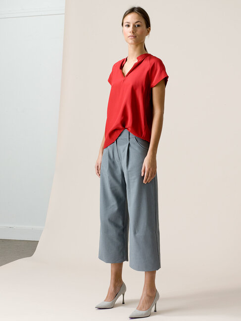 Dutchess Cobra top - red silk