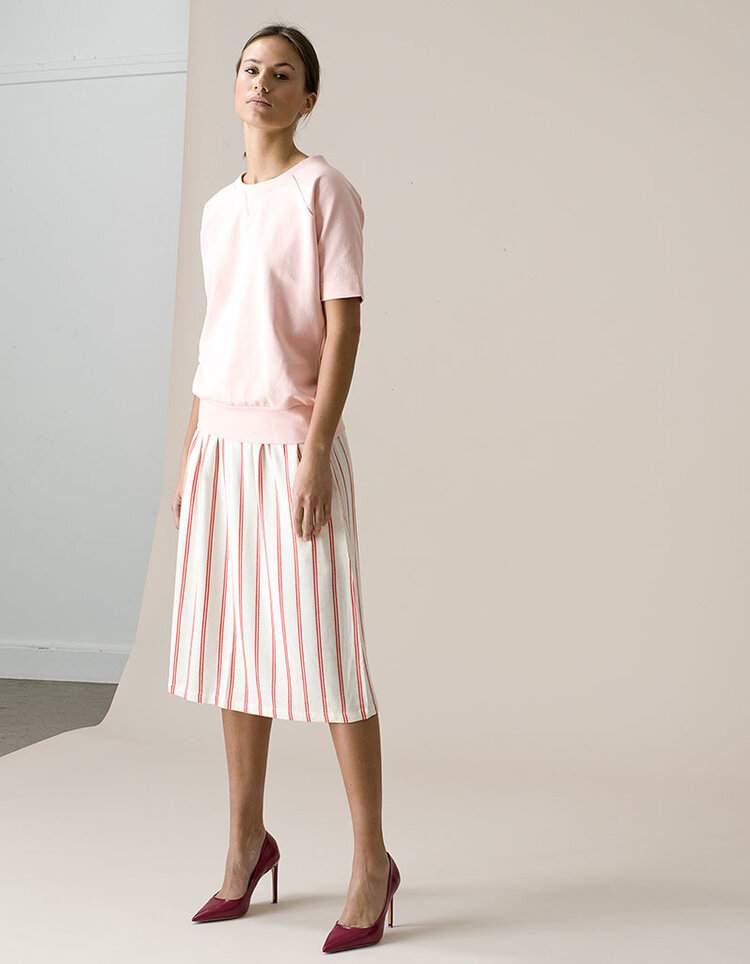 Dutchess Lucky skirt -  red-white stripe