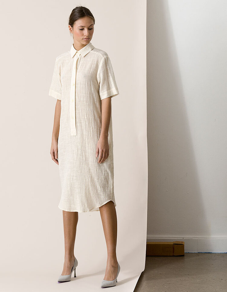 Dutchess Shirt dress - off white lurex