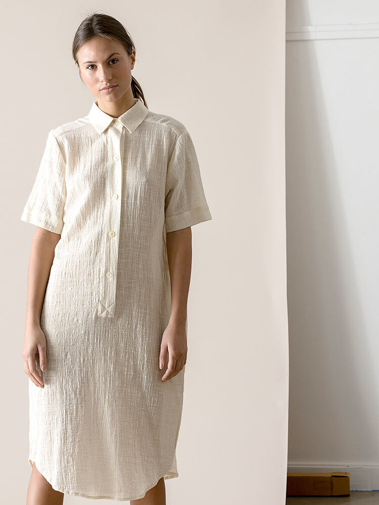 Dutchess Shirt dress - off white lurex
