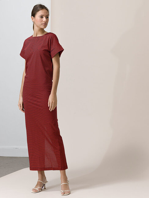 Dutchess Charlie dress - navy/red stripe