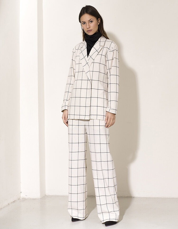Dutchess Kitty coat - white check