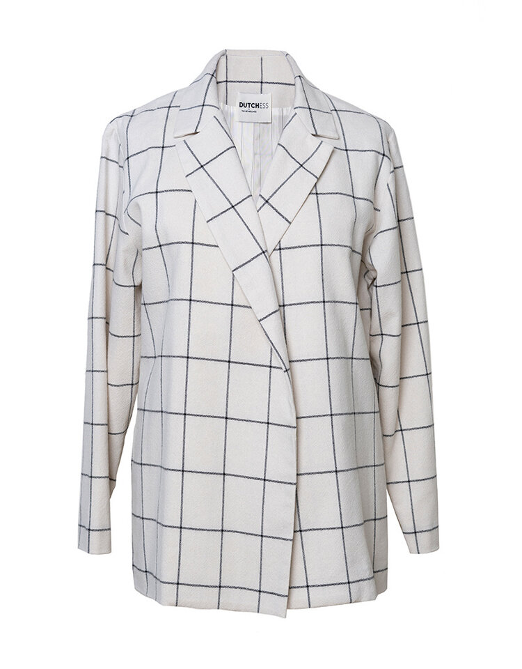 Dutchess Kitty coat - white check