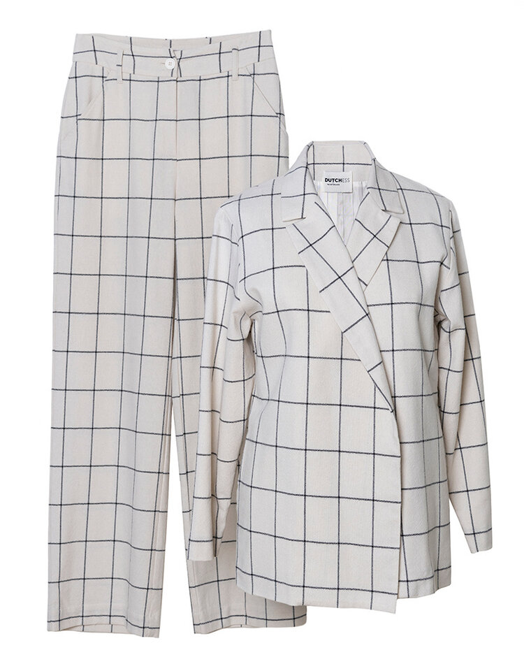 Dutchess Kitty coat - white check