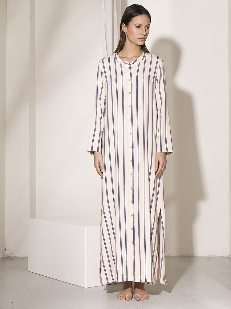Dutchess Beat dress nude/navy stripe