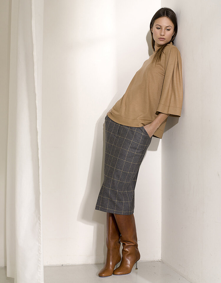 Dutchess Solo skirt - grey check