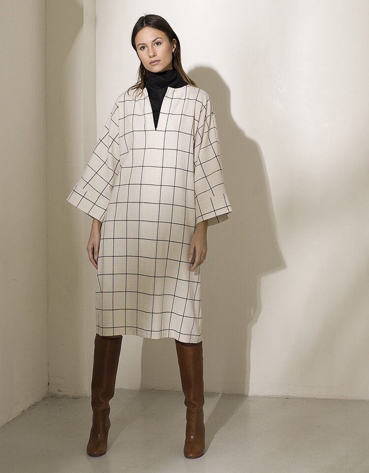 Dutchess Georgie dress - white check