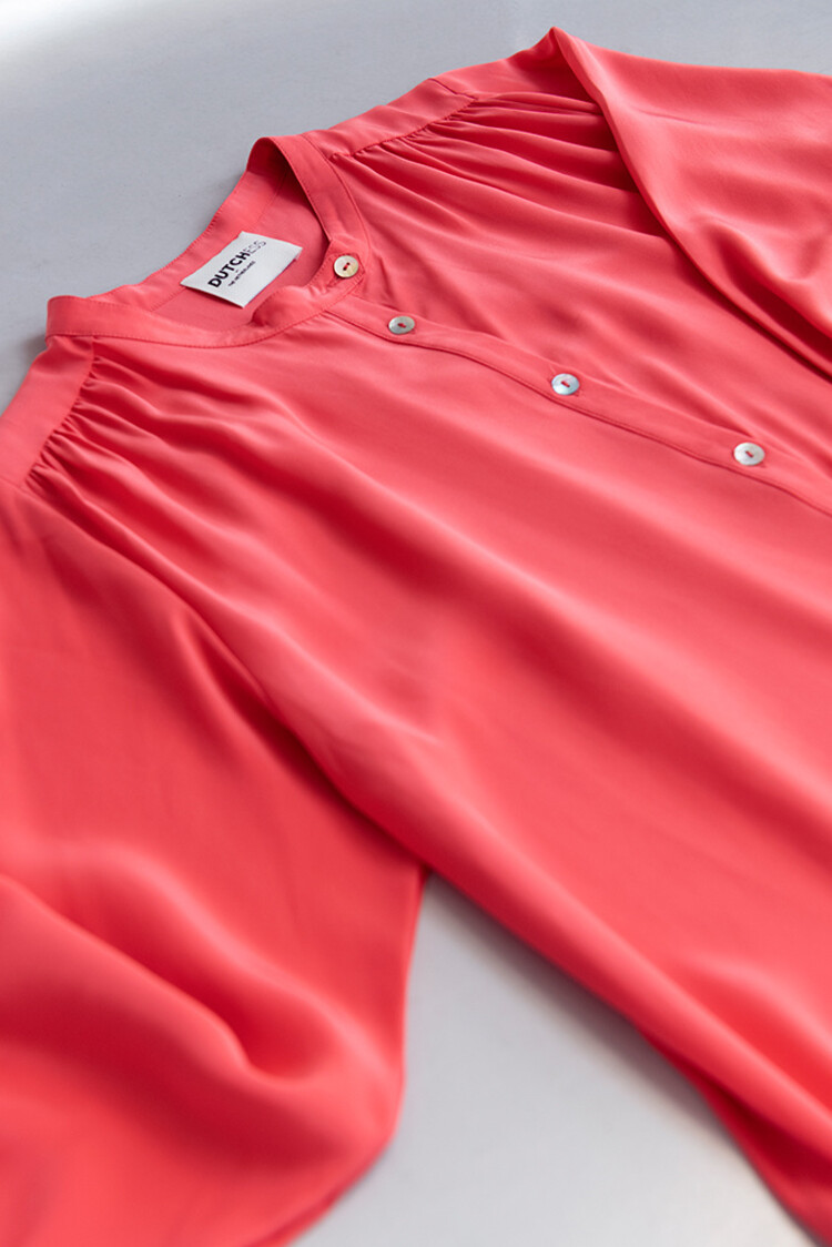 Dutchess Staple shirt silk -  Coral