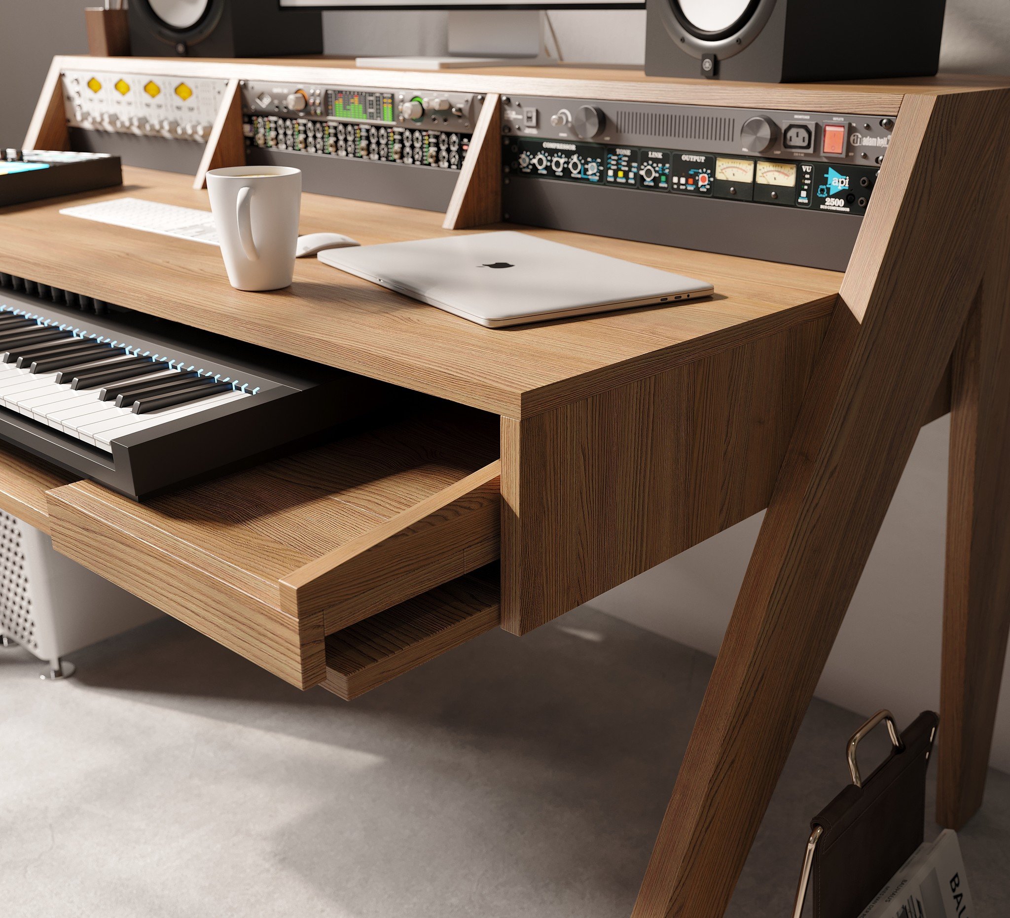 Soundbird Home Studio Desk Oak Light