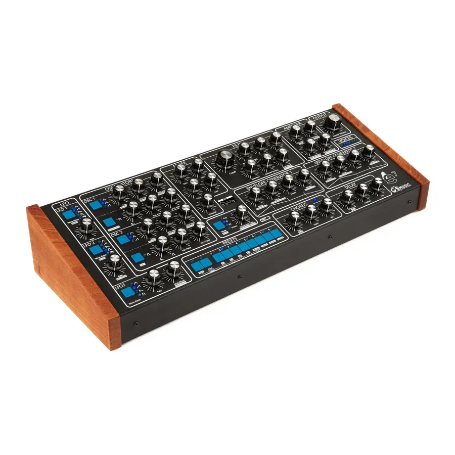 GS Music e7 Analog Polyphonic Synthesizer (black/blue)