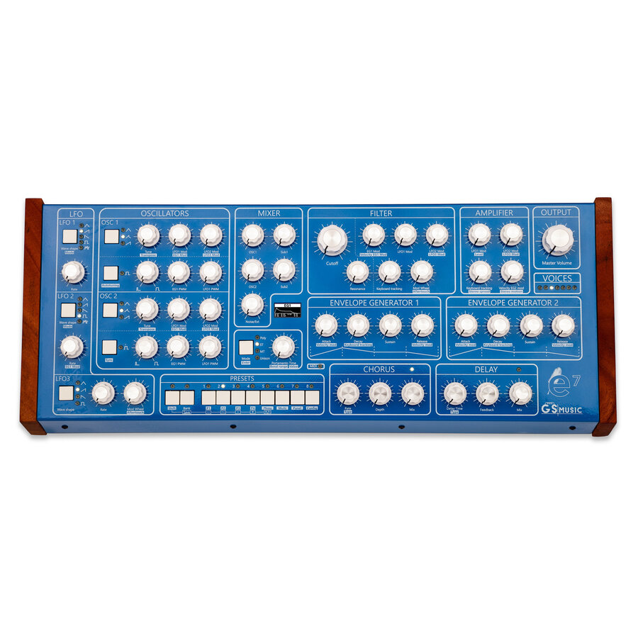 GS Music e7 Analog Polyphonic Synthesizer (blue)