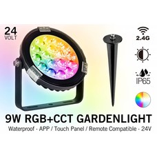 Mi·Light LED Tuinspot 9 Watt RGB kleur + Dual White - IP65 - Aansluiten op 24Volt voeding