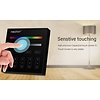 Mi·Light Zwarte MiLight RGB+ DualWhite (RGB+CT) Touch Wandbediening Opbouw, 4-zones, RF, 2xAAA