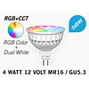 Mi·Light GU5.3 LED spot Mi-Light 4W RGBW & Dual White 12V MR16 Halogeenvervanger op afstand bedienbaar