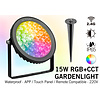 Mi·Light Mi-light 15W RGBWW 220V IP65 LED Prikspot Tuin.  RGB Kleur +Dual White