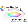 Mi·Light LED Inbouwspot Mi-Light 6W RGBWW Kleur + Dual White 220V. Satijn Wit ⌀120mm