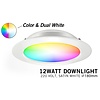 Mi·Light LED Inbouwspot Mi-Light 12W RGBWW Kleur + Dual White 220V. Satijn Wit ⌀180mm
