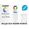 Mi·Light MiLight RGB+ DualWhite (RGB+CT) Touch  hand afstandsbediening,  8-zones, RF, 2xAAA