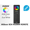 Mi·Light C8 Zwarte Touch Remote RGB+Dual White,  Mi-Light  RGBWW met 8-kanalen