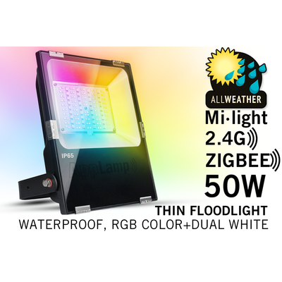 Mi·Light Zigbee 3.0 + RF 2.4GHz LED Breedstraler Mi-Light 50W RGBW Kleur+Dual Wit