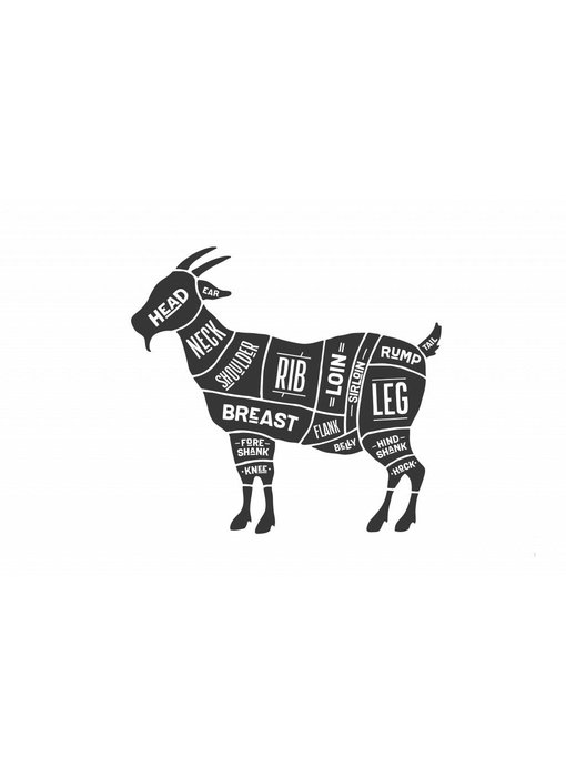 Sticker cuts of goat Slager geit