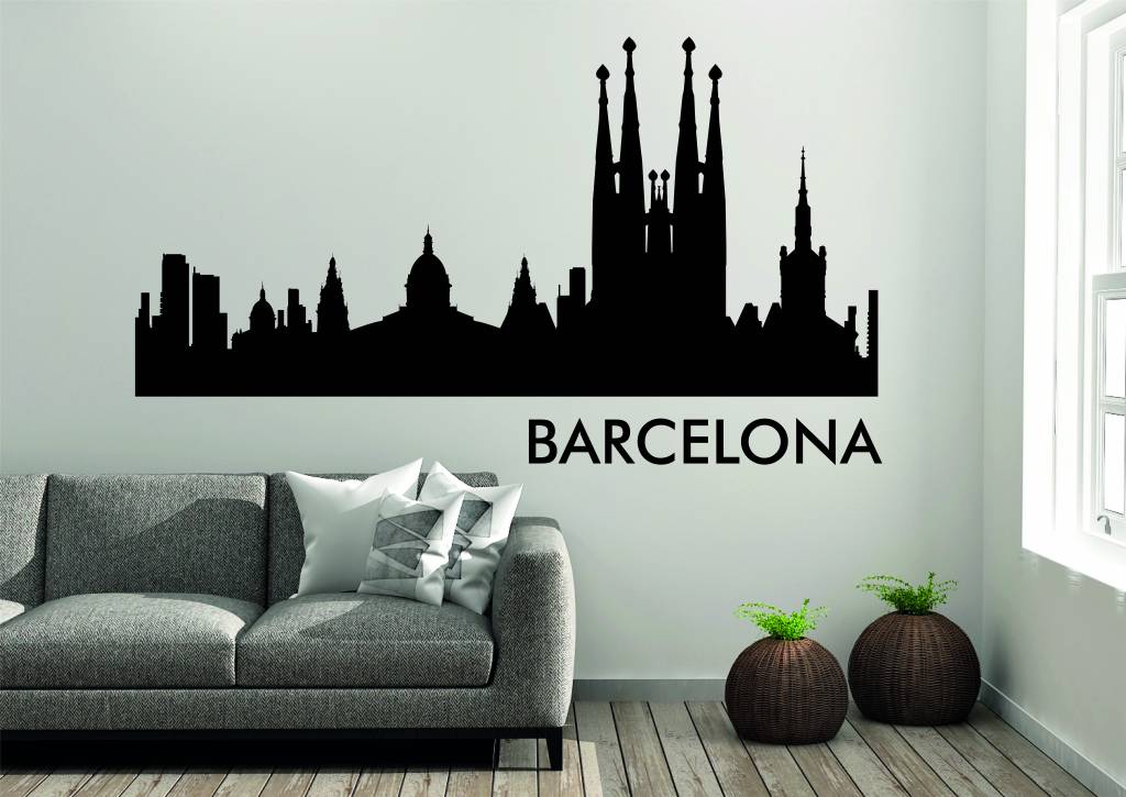 vloeiend Landelijk Of later Barcelona Skyline Muursticker - Versierendoejezo.nl Winkel (B2C&B2B) |  Atelier | Creatief ontwerp bureau