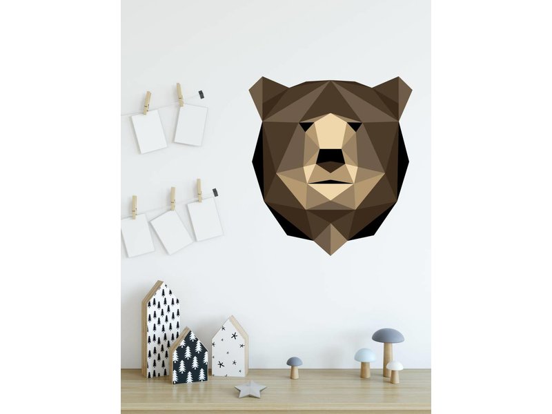 Origami veelhoekige beer muursticker