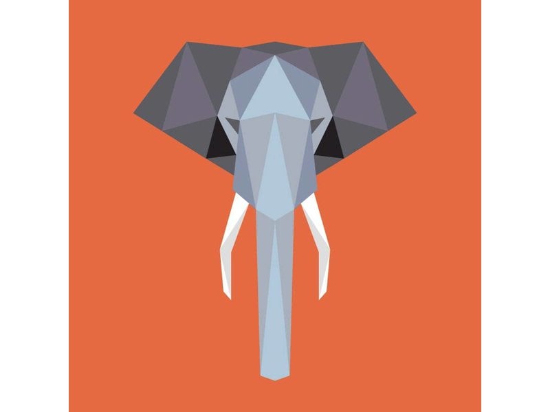 Origami veelhoekige olifant sticker